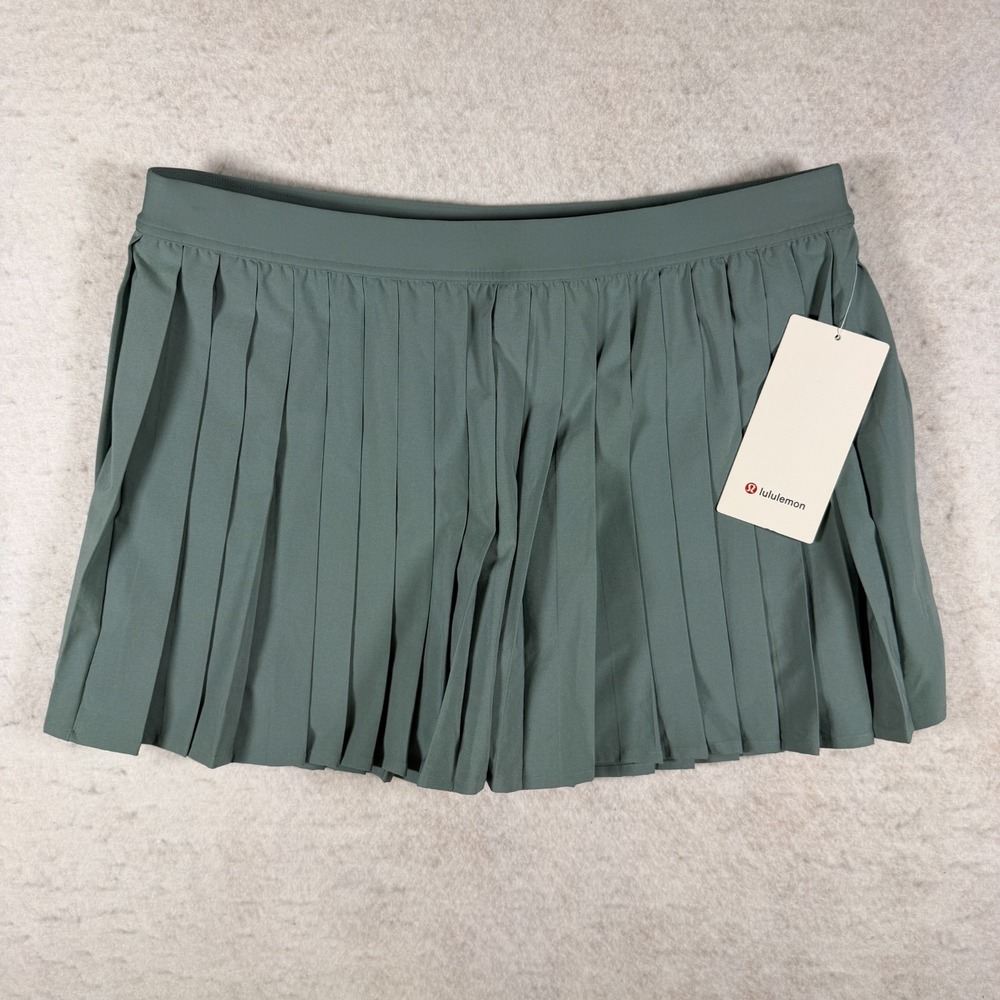 Lululemon High-Rise Pleated Tennis Skirt 14 Carob Hunter Green NWT Golf Skort‎